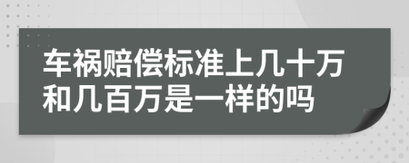 车祸赔偿标准上几十万和几百万是一样的吗