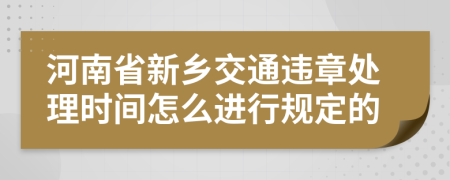 河南省新乡交通违章处理时间怎么进行规定的