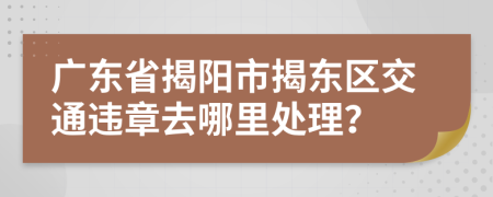 广东省揭阳市揭东区交通违章去哪里处理？