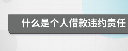 什么是个人借款违约责任