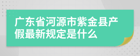 广东省河源市紫金县产假最新规定是什么
