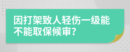 因打架致人轻伤一级能不能取保候审？