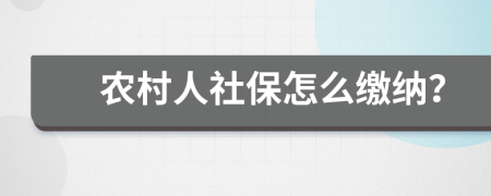 农村人社保怎么缴纳？