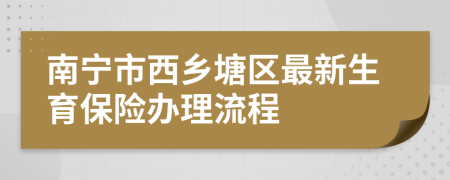 南宁市西乡塘区最新生育保险办理流程