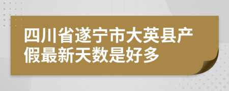 四川省遂宁市大英县产假最新天数是好多