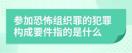 参加恐怖组织罪的犯罪构成要件指的是什么