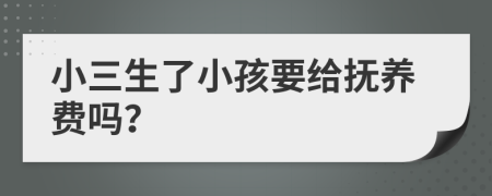 小三生了小孩要给抚养费吗？