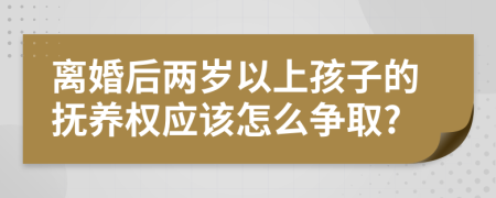 离婚后两岁以上孩子的抚养权应该怎么争取?