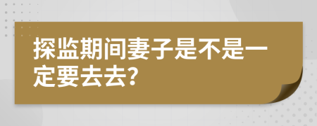 探监期间妻子是不是一定要去去？
