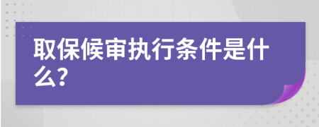 取保候审执行条件是什么？