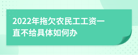 2022年拖欠农民工工资一直不给具体如何办