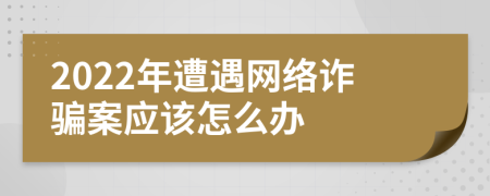 2022年遭遇网络诈骗案应该怎么办