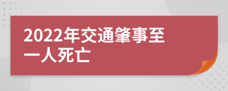 2022年交通肇事至一人死亡