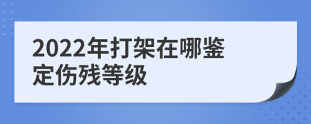 2022年打架在哪鉴定伤残等级