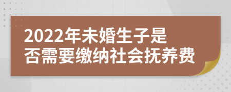 2022年未婚生子是否需要缴纳社会抚养费