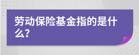 劳动保险基金指的是什么？