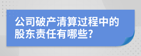 公司破产清算过程中的股东责任有哪些?