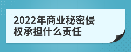 2022年商业秘密侵权承担什么责任