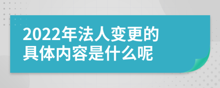 2022年法人变更的具体内容是什么呢