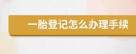一胎登记怎么办理手续