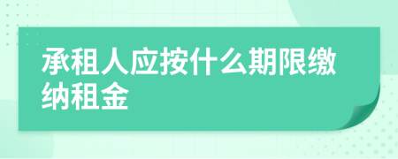 承租人应按什么期限缴纳租金