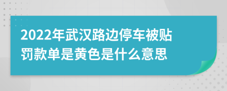 2022年武汉路边停车被贴罚款单是黄色是什么意思