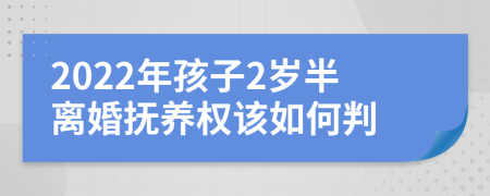 2022年孩子2岁半离婚抚养权该如何判