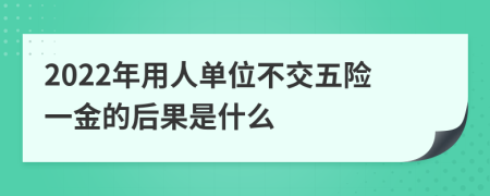 2022年用人单位不交五险一金的后果是什么