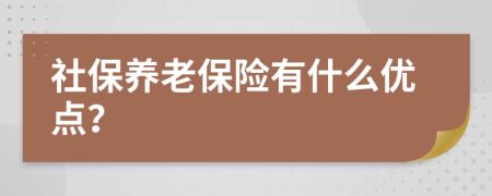 社保养老保险有什么优点？
