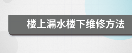 楼上漏水楼下维修方法