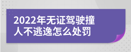 2022年无证驾驶撞人不逃逸怎么处罚