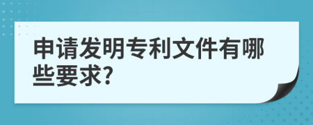 申请发明专利文件有哪些要求?