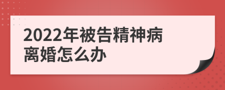 2022年被告精神病离婚怎么办