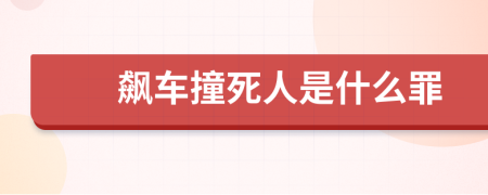 飙车撞死人是什么罪