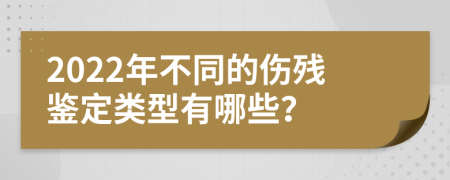 2022年不同的伤残鉴定类型有哪些？