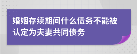 婚姻存续期间什么债务不能被认定为夫妻共同债务