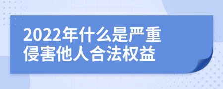 2022年什么是严重侵害他人合法权益