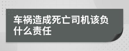 车祸造成死亡司机该负什么责任
