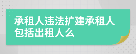 承租人违法扩建承租人包括出租人么