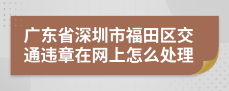 广东省深圳市福田区交通违章在网上怎么处理