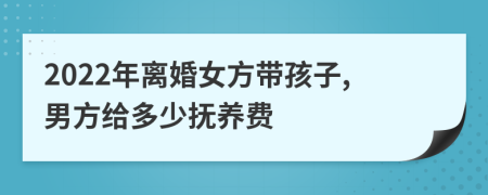 2022年离婚女方带孩子,男方给多少抚养费