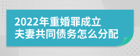 2022年重婚罪成立夫妻共同债务怎么分配