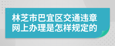 林芝市巴宜区交通违章网上办理是怎样规定的