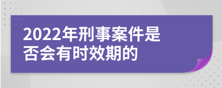 2022年刑事案件是否会有时效期的