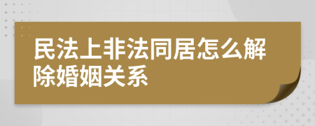 民法上非法同居怎么解除婚姻关系