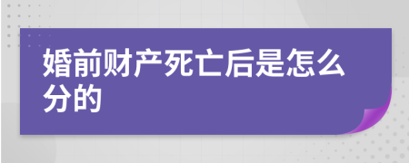 婚前财产死亡后是怎么分的