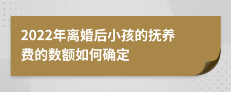 2022年离婚后小孩的抚养费的数额如何确定