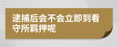 逮捕后会不会立即到看守所羁押呢