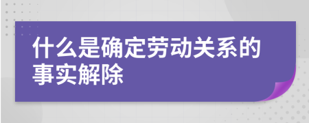 什么是确定劳动关系的事实解除