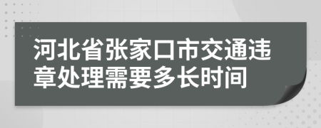河北省张家口市交通违章处理需要多长时间